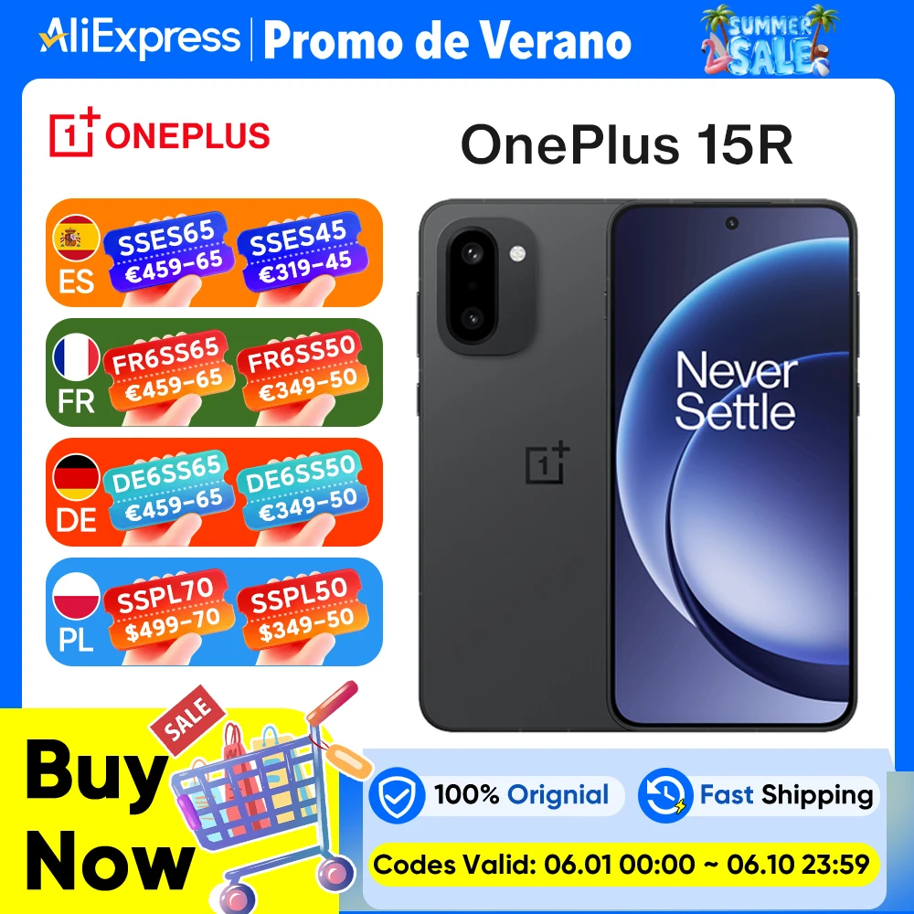 Teléfono Inteligente OnePlus 15R (Versión Global) 5G, 12GB + 256GB, 12GB + 512GB, Snapdragon 8 Gen 5, 7400 mAh… — oferta en AliExpress