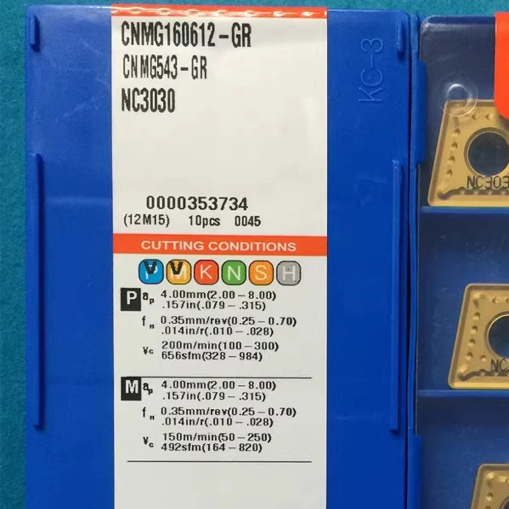 Nuovo Korloy inserti in metallo duro di buona qualità CNMG160612-GR originale NC3030 utensile per tornitura lama CNC NC3030 per acciaio 16MM
