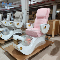 Custom Luxury Foot Spa Bath Chair Pink Massage Pedicure Chair for Nail Salon