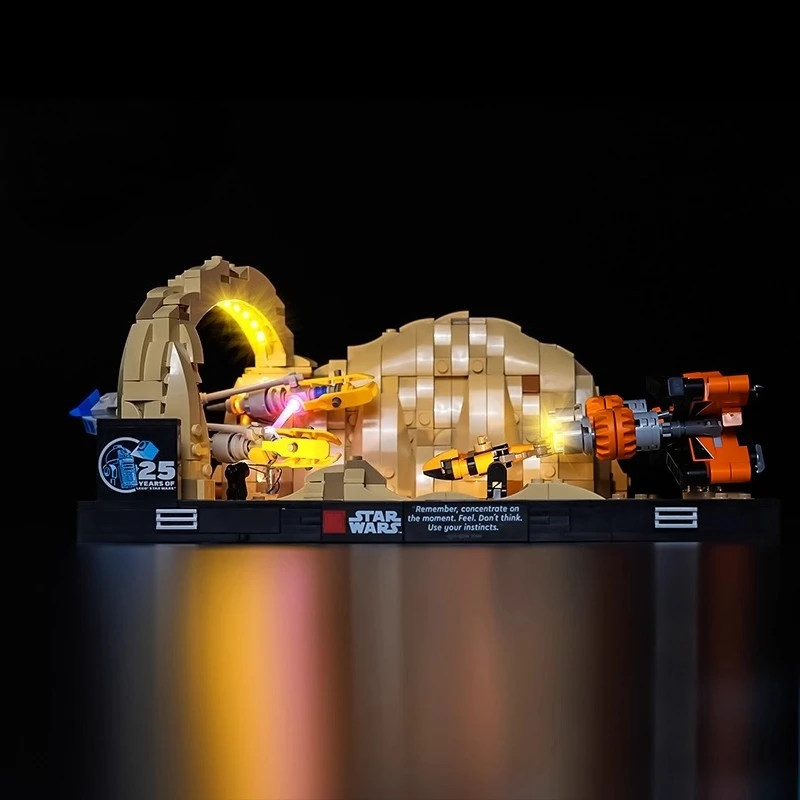 LED-Beleuchtungsset ohne Modellbausatz, geeignet für LEGO Mos Espa Podrace Diorama 75380 Bausteine