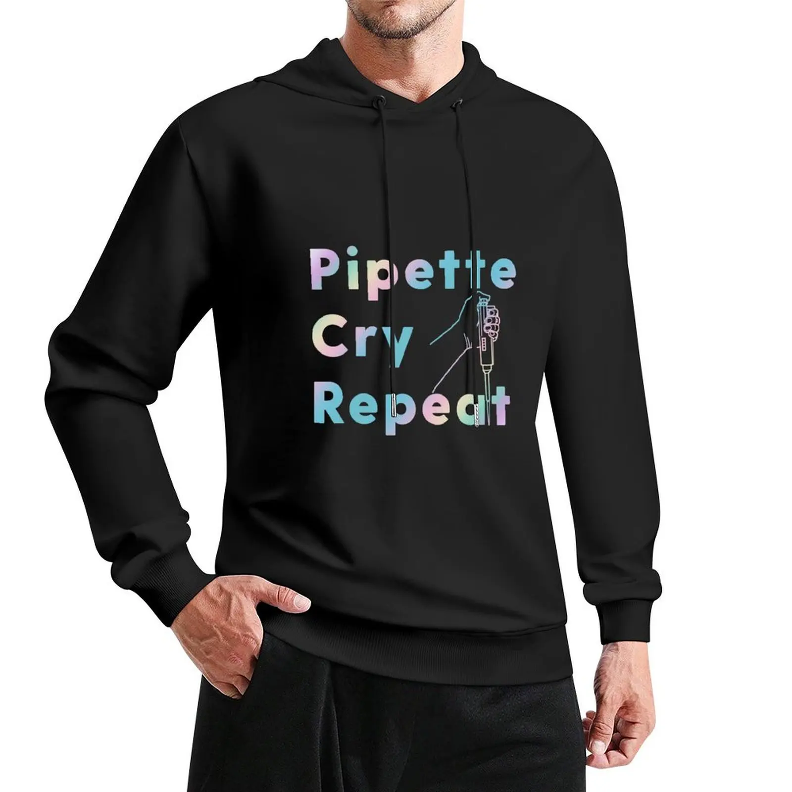 

PCR Pipette Cry Repeat Holographic Pullover Hoodie autumn men's hoodies