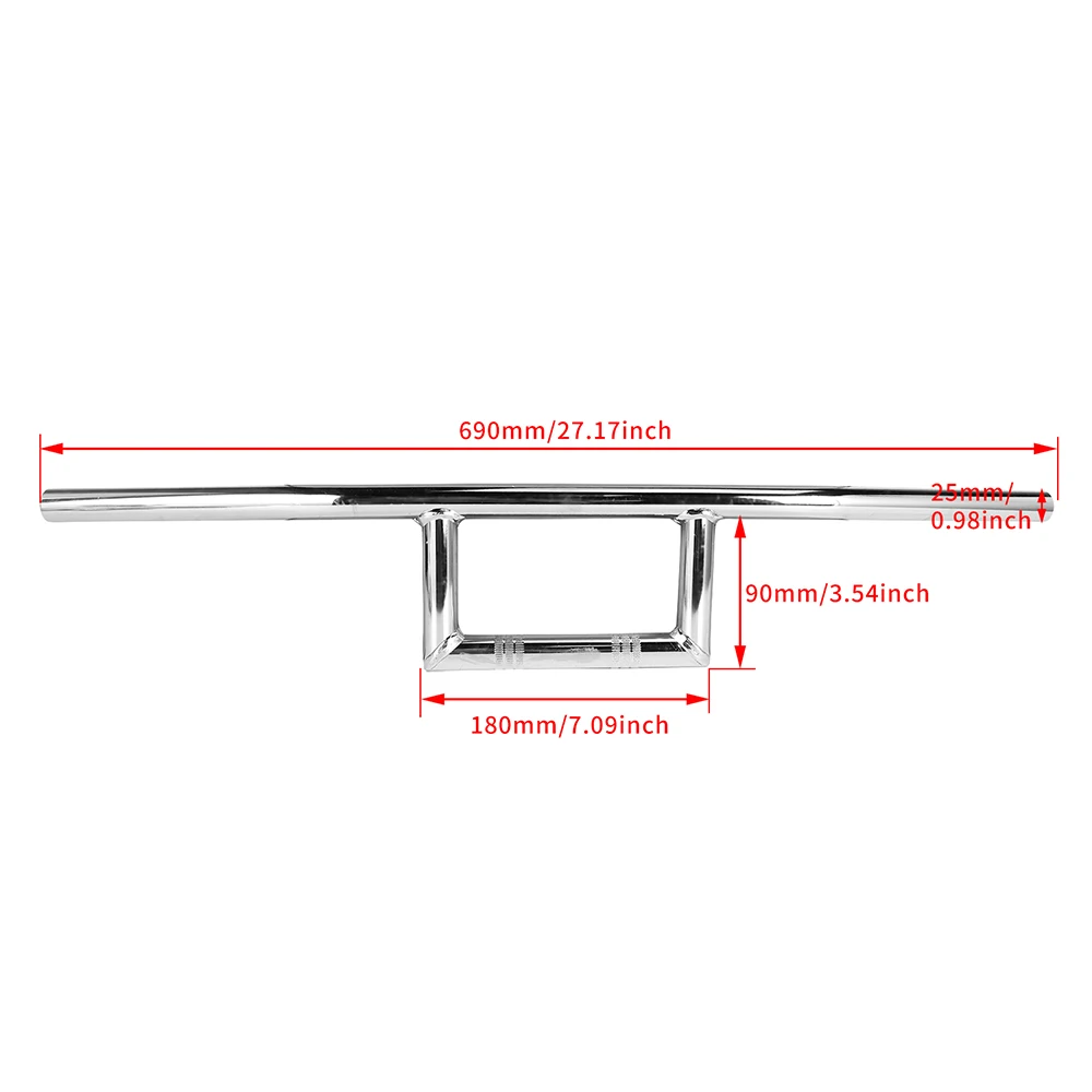 Retro Universal Motorcycle 22mm 25mm Drag Handlebar Steering Wheel Motocross Handle Bar Black/ Chrome For Yamaha Harley