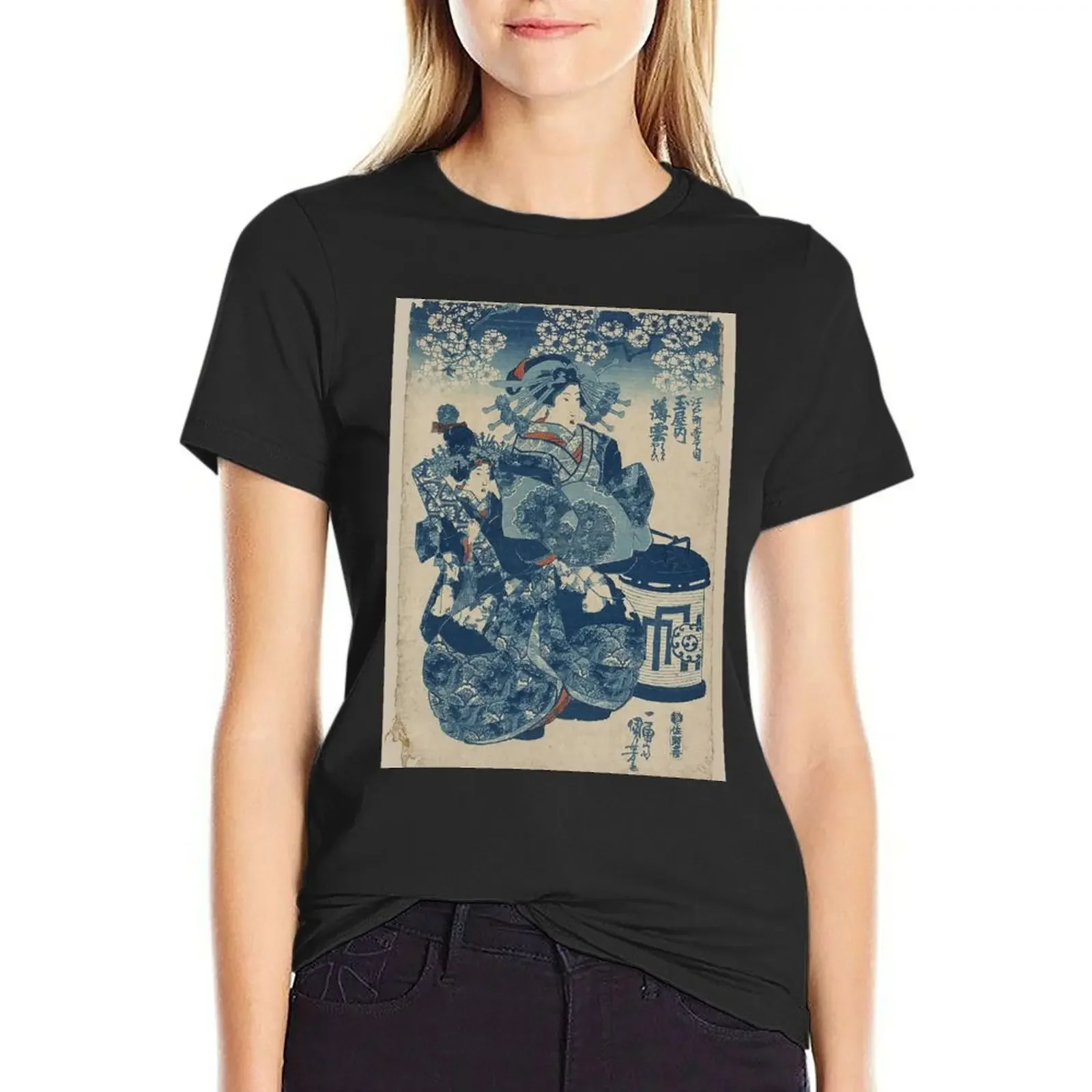 

Tamaya uchi Usugumo. Japanese prints of Utagawa, Kuniyoshi. Ukiyo-e. T-Shirt vintage clothes white t shirts for Women