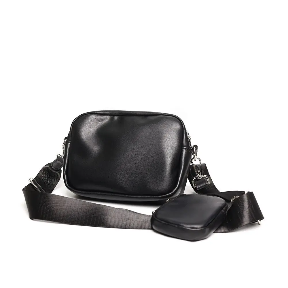 Korean Style Shoulder Bag with Mini Bag Pendant Women Male Fashion Crossbody Bag Handbag Ladies Casual Simple Small Square Bags