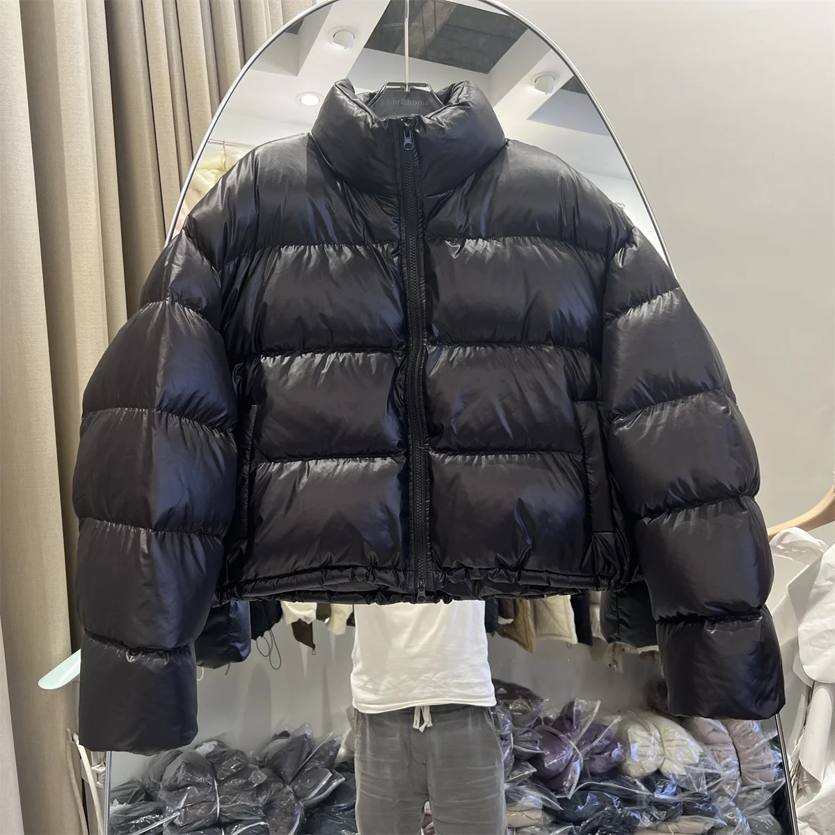 Women's Winter New Style Short Down Jacket Bread Thickened Loose Fit Warm White Duck Down Outerwear Comfortable Fashionable
