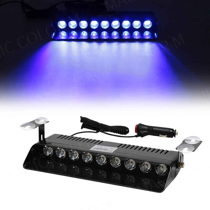 9 LED Car Strobe Light Windshield Yellow WhiteAgricultural Flash Warning Signal Beacon Truck Trailer Vehicle 12v
