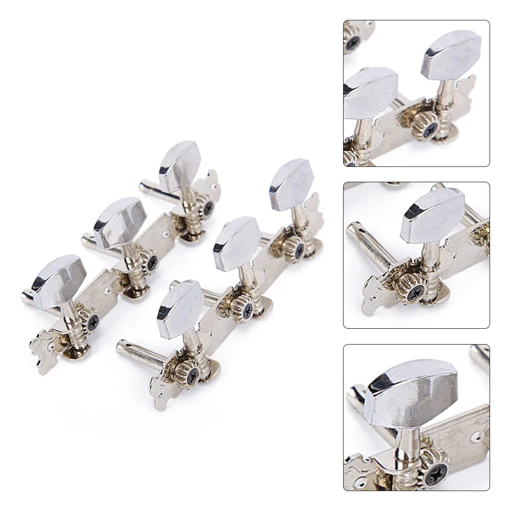 6Pcs Guitar String Tuning Pegs Tuners Acoustic/Folk Guitar Machine Heads Chrome Part 3R+3L Guitar Replacement Parts