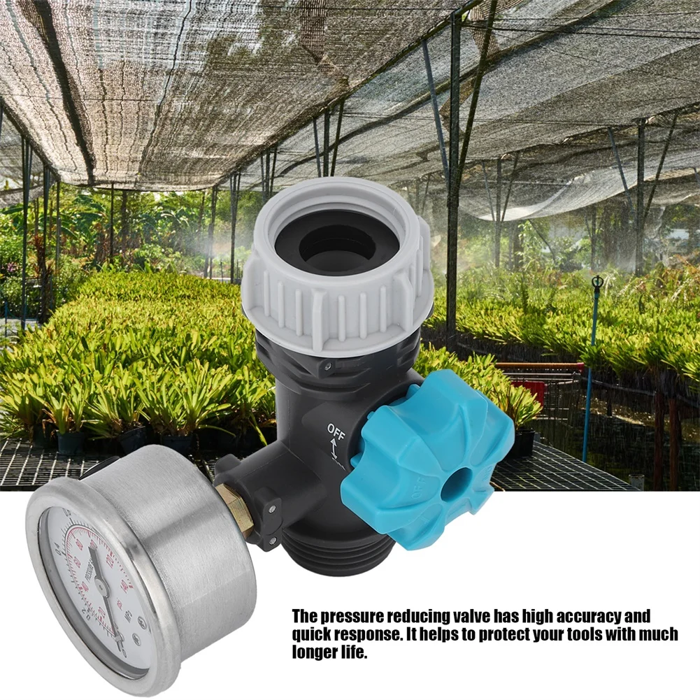 1pc Adjustable Water Pressure Regulator Valve G3/4in With Gauge For Garden Greenhouse Irrigation System Stainless Steel