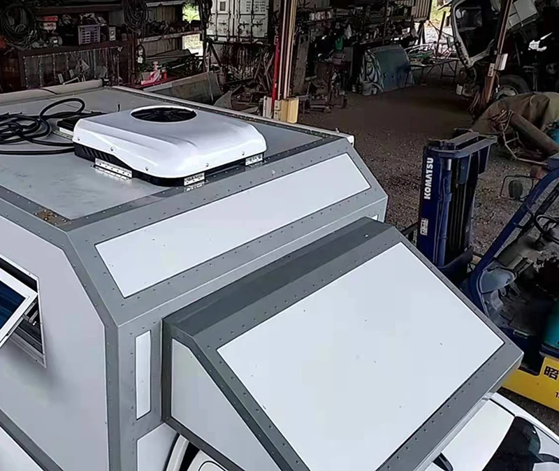 نظام تكييف الهواء لوقوف السيارات على السطح مع مكيف هواء 24 فولت 12 فولت للشاحنة الثقيلة سيارة محرك حافلة صغير المنزل RV #3