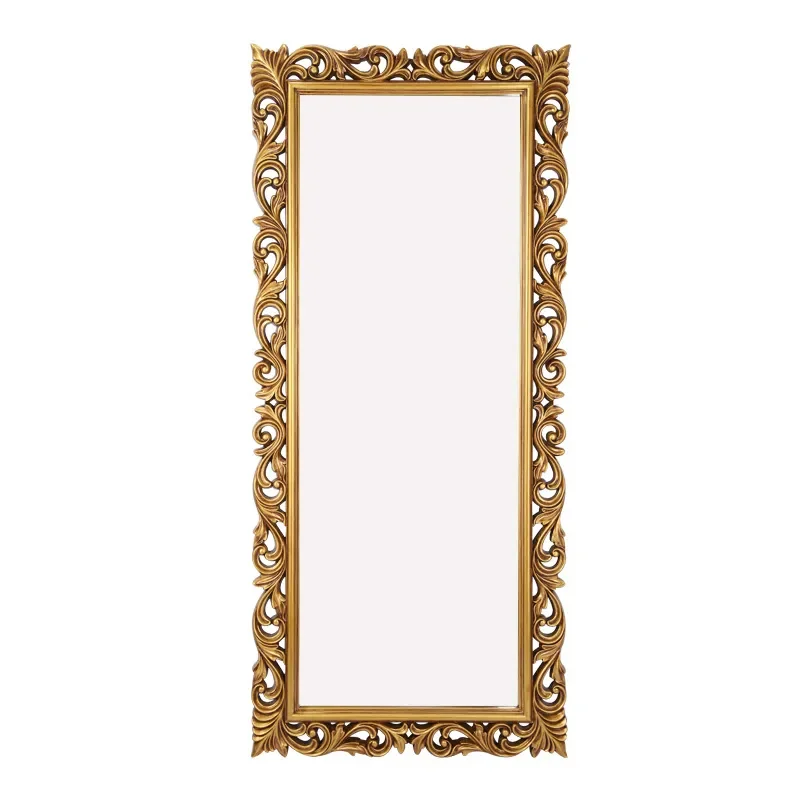 French Retro Hollow Carved Full Length Mirror Wall Mounted Large Home Decor European Style Dressing Room Fitting Glass