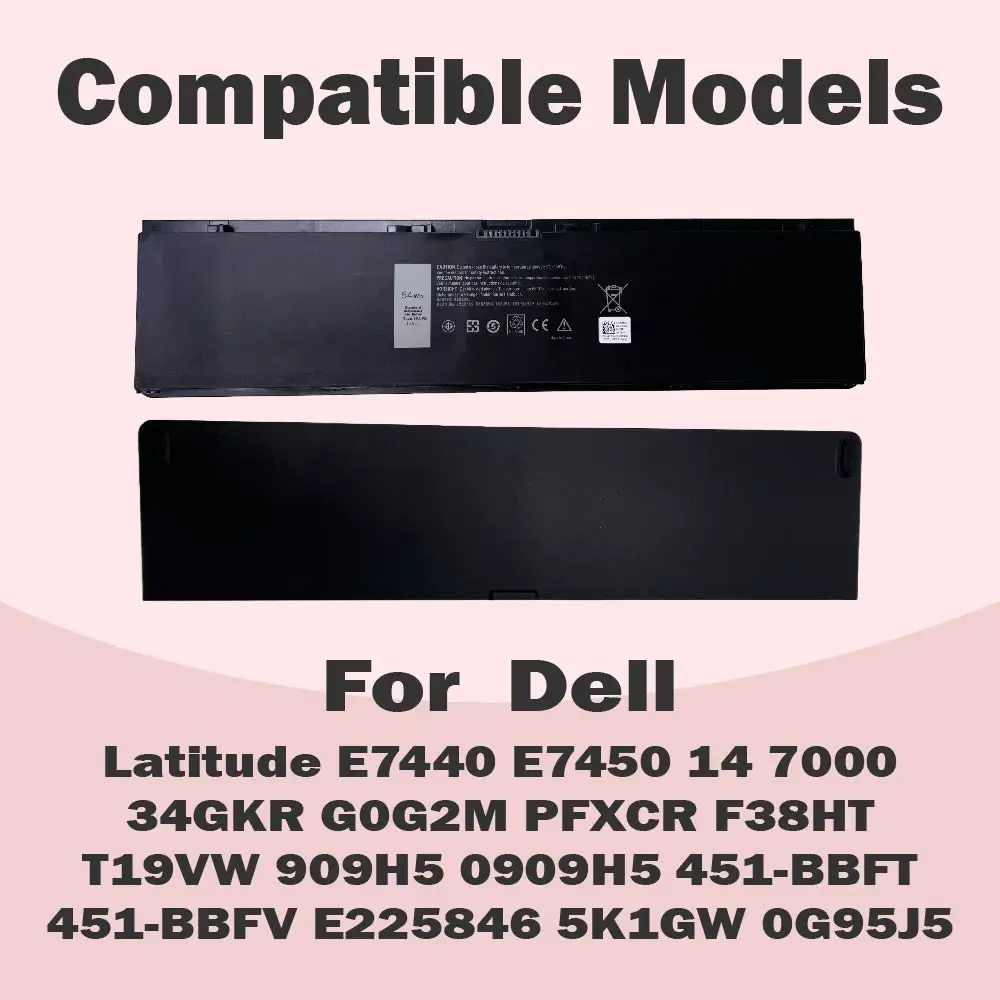 3RNFD 34GKR Battery for Dell Latitude 14 7000 E7440 E7450 E7420 7440 7450 34GKR E225846 PFXCR 0G95J5 F38HT V8XN3 909H5