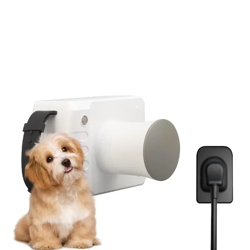 Pet cat and dog veterinarian with sensors, medical instruments, dental x-ray machine
