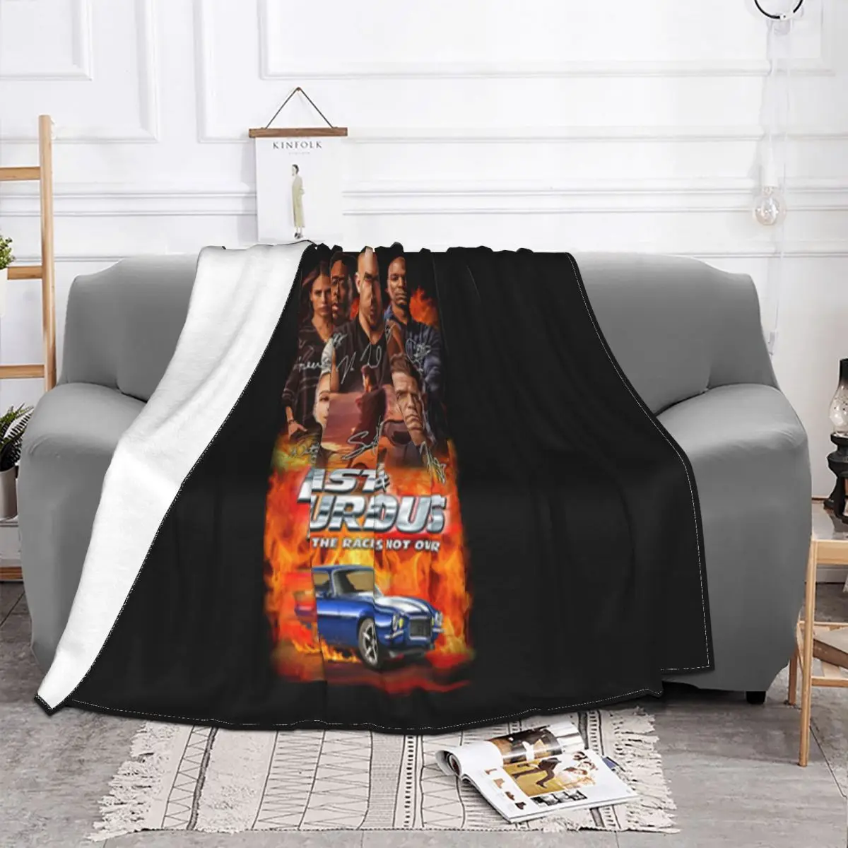 Fast & Furious 9 The Race Is Not Over Signatures Original Funny Best Selling Splicing Science Throw Blanket