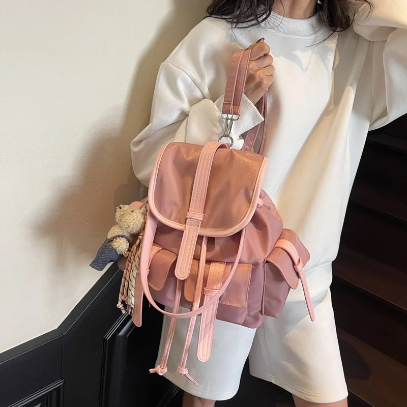 

Lightweight Nylon Bapa 2025 New Sle Multi-ket Single oulder Tote Bag Travel Casual Double oulder Bag for Youth