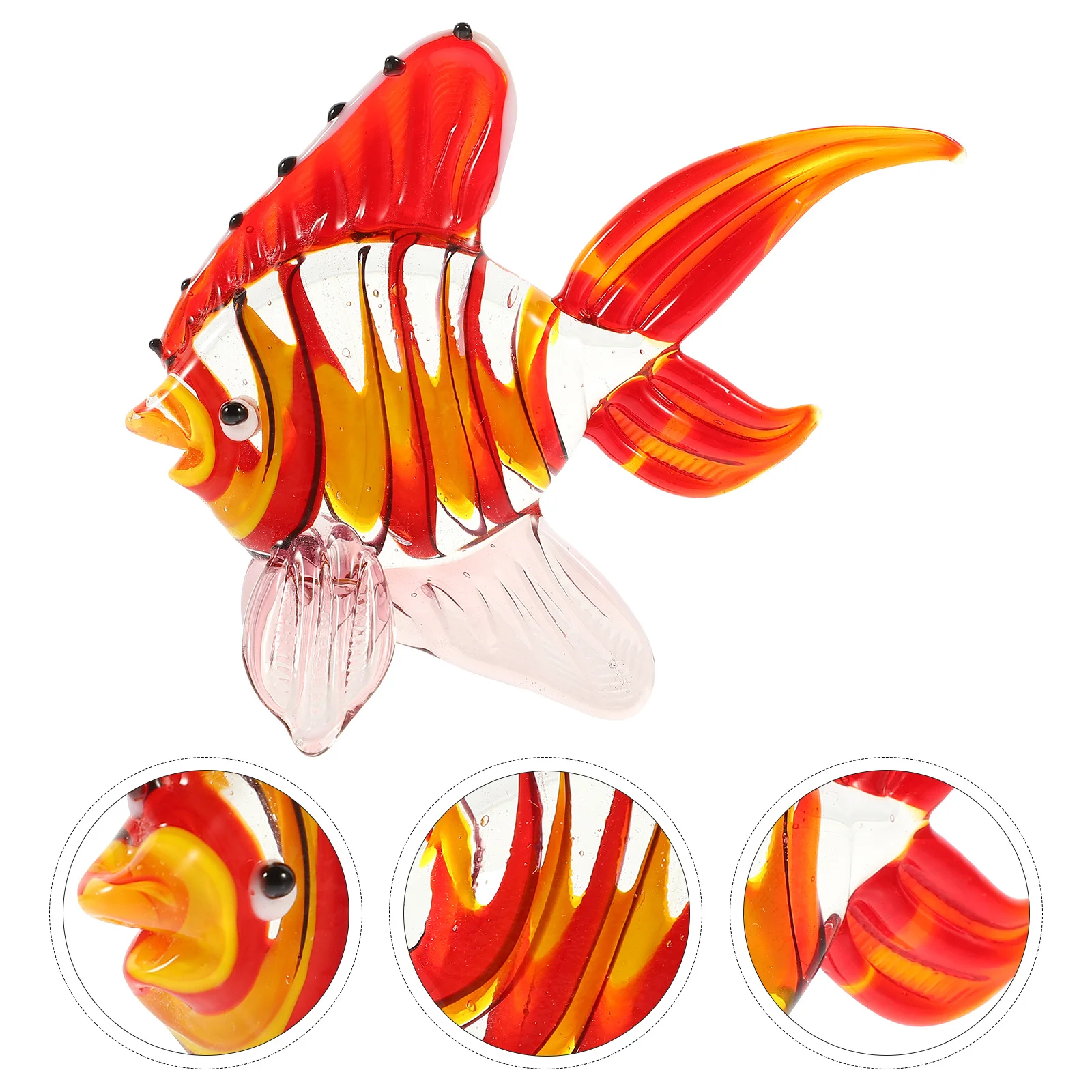 

1Pcs Stained Glass Marine Fish Ornament Creative Handicraft Desktop Decoration Lovely Home Decor Adornment Fish Figurine Decor