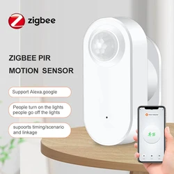 Tuya Zigbee Sensore di movimento Smart Home Decor Allarme di sicurezza Sensore PIR Rivelatore a infrarossi Sensore di movimento Funziona con Alexa Google Home