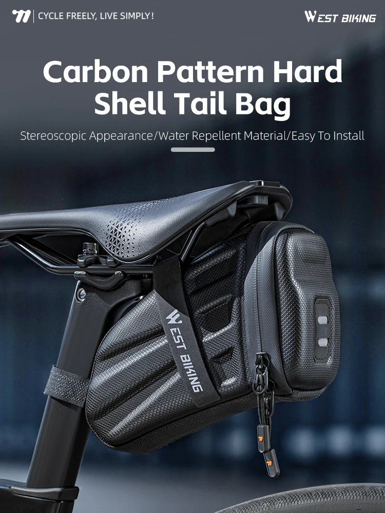 AliExpress West Biking WEST BIKING Bicycle Saddle Bag 1.8L EVA Hard Shell Waterproof Bike Bags MTB Road Bike Tool Pouch Saddle Bag Bike Accessories