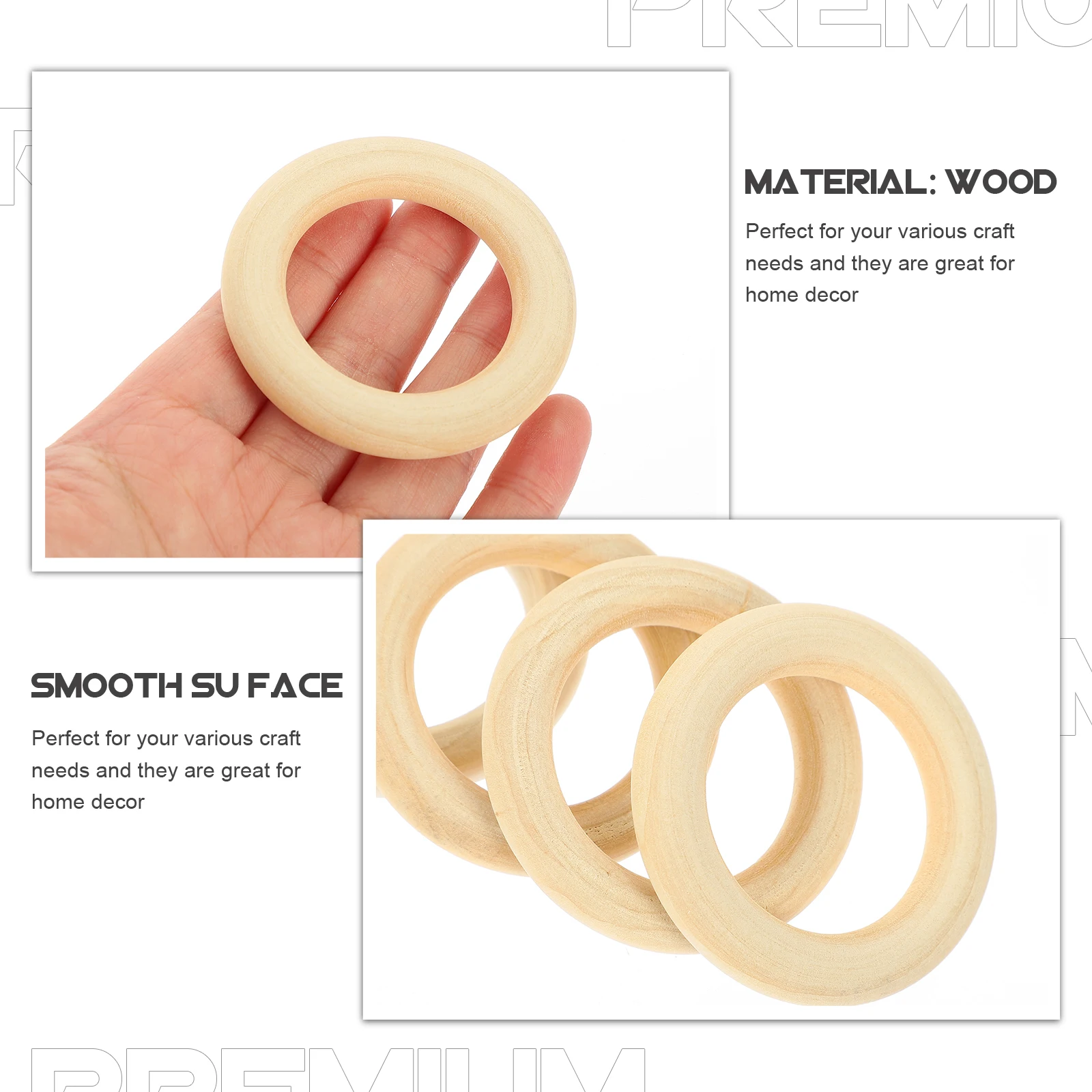 

30pcs Wooden Rings H made DIY Tapestry Decorative Replaceable Macrame Crafts Set Supply Sewing Tools Accessories