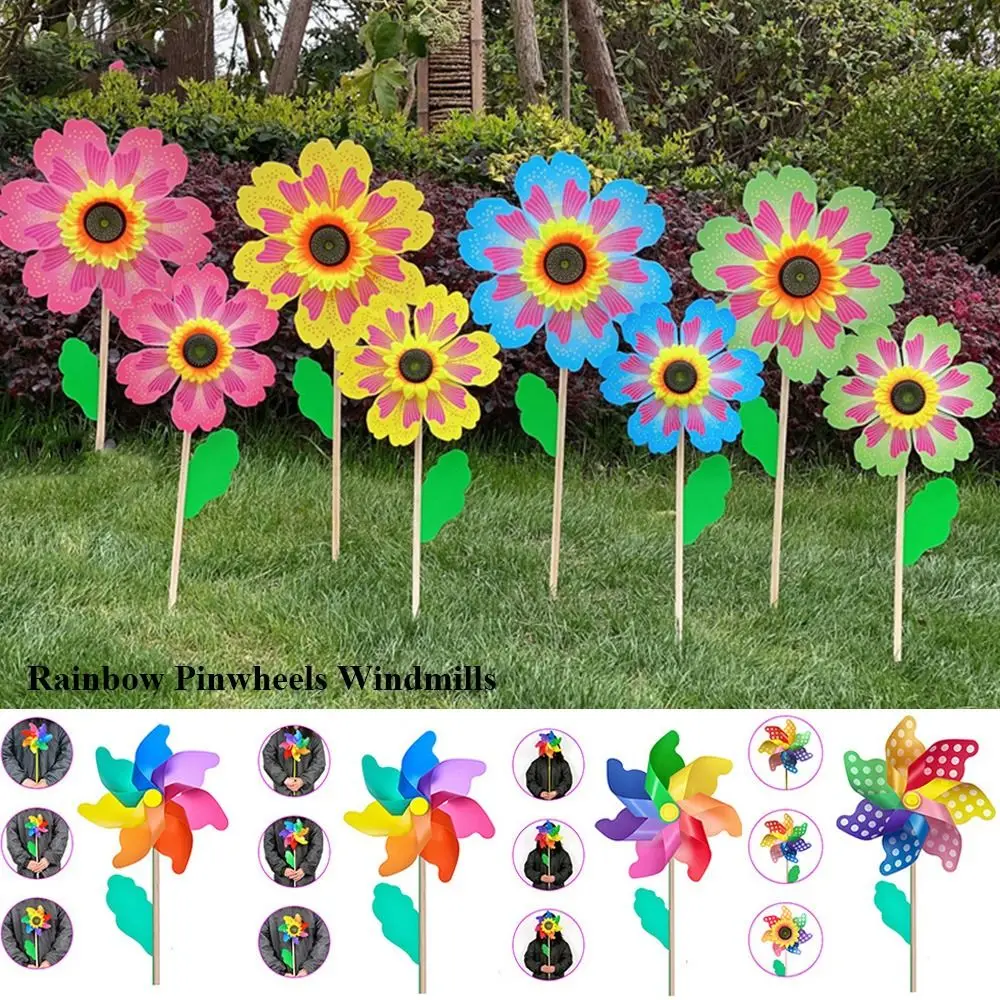 Giocattoli per bambini di qualità per la casa giardino girandole in plastica layout girandole giocattoli girasole colorati mulini a vento girandole fai da te