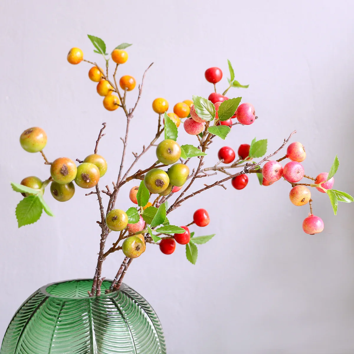 good-looking Small Apple Artificial flowers Artificial Fruit long branch for home living room decor tabel Christmas decoration