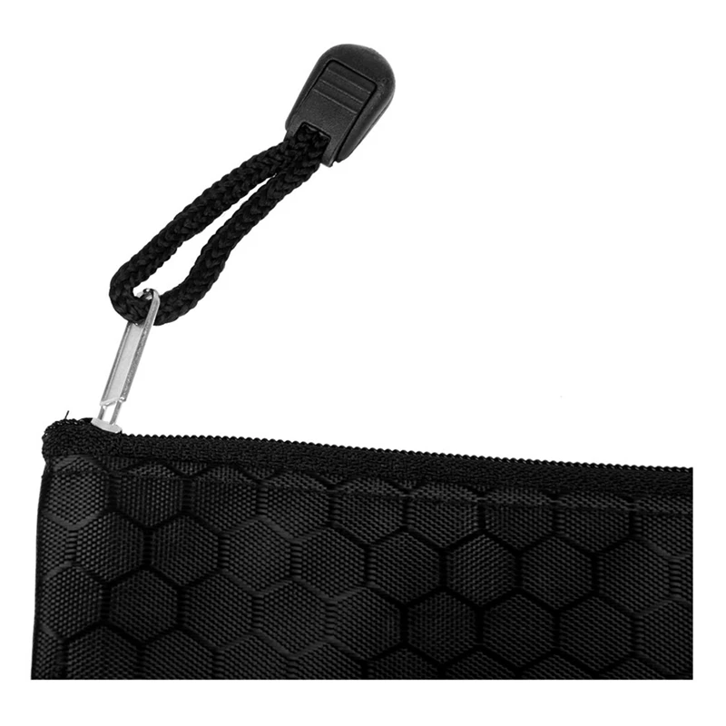 2X Black Nylon Sexangle Printed A5 Paper Document Files Organizer Bag