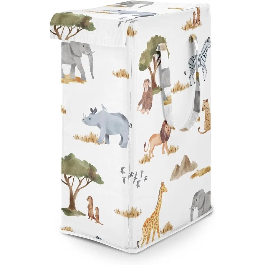panier-a-linge-pliable-avec-poignees-pour-bebes-design-unisexe-genderneutral-avec-theme-des-animaux-de-la-jungle-ideal-pour-l'infirmiere