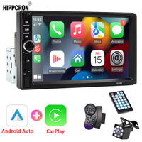 Hippcron 7“ 1 Din Car Radio Carplay Android Auto Multimedia Player HD Touch Screen Bluetooth MirrorLink Autoradio FM AUX Input