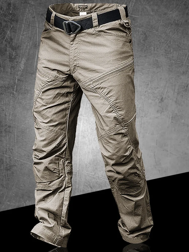 tactical-men's-slim-fit-cargo-pants-multi-pocket-outdoor-workwear-spring-autumn-cotton-polyester-military-style-training-trou