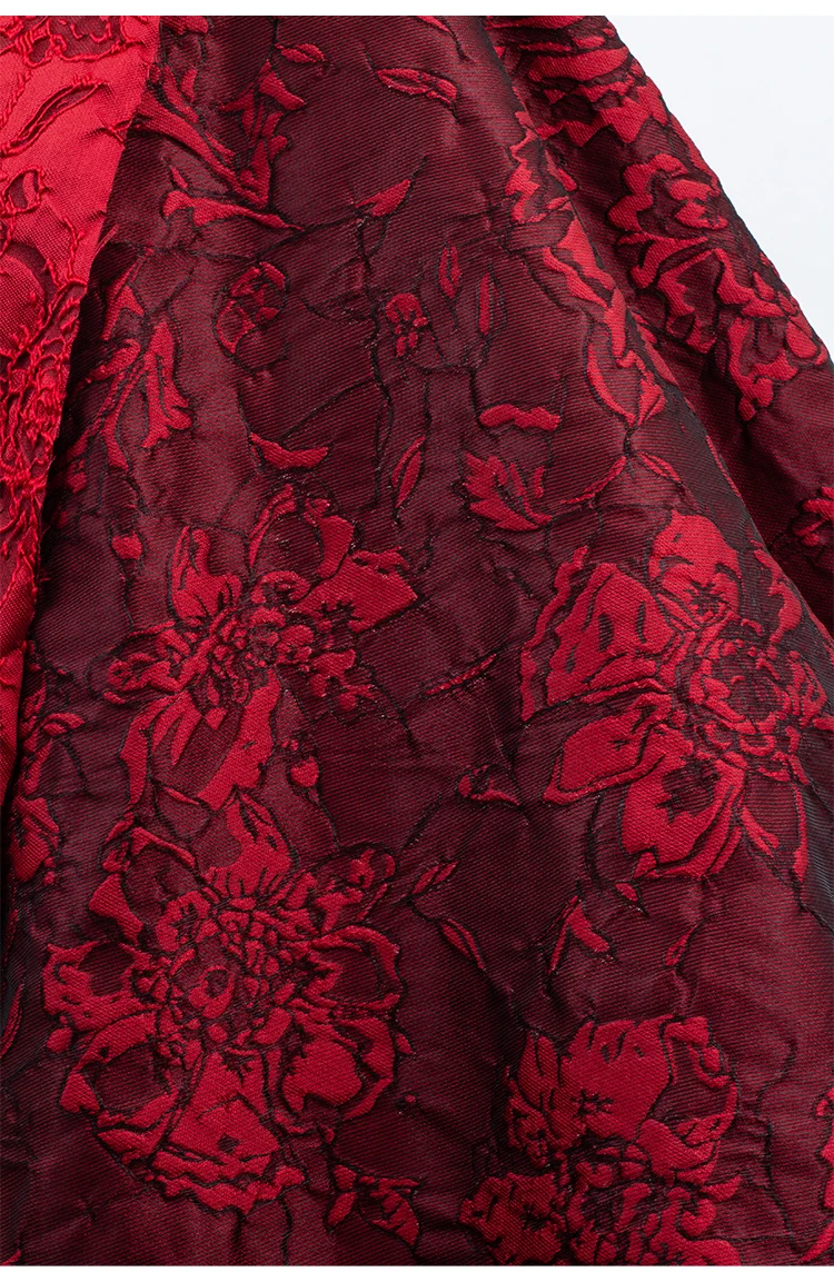 Burgundy Embossed Jacquard Dress Fabrics Fashion Clothing Fabrics for Sewing Cloth Dresses Skirt  140cm Wide Sold By Meter