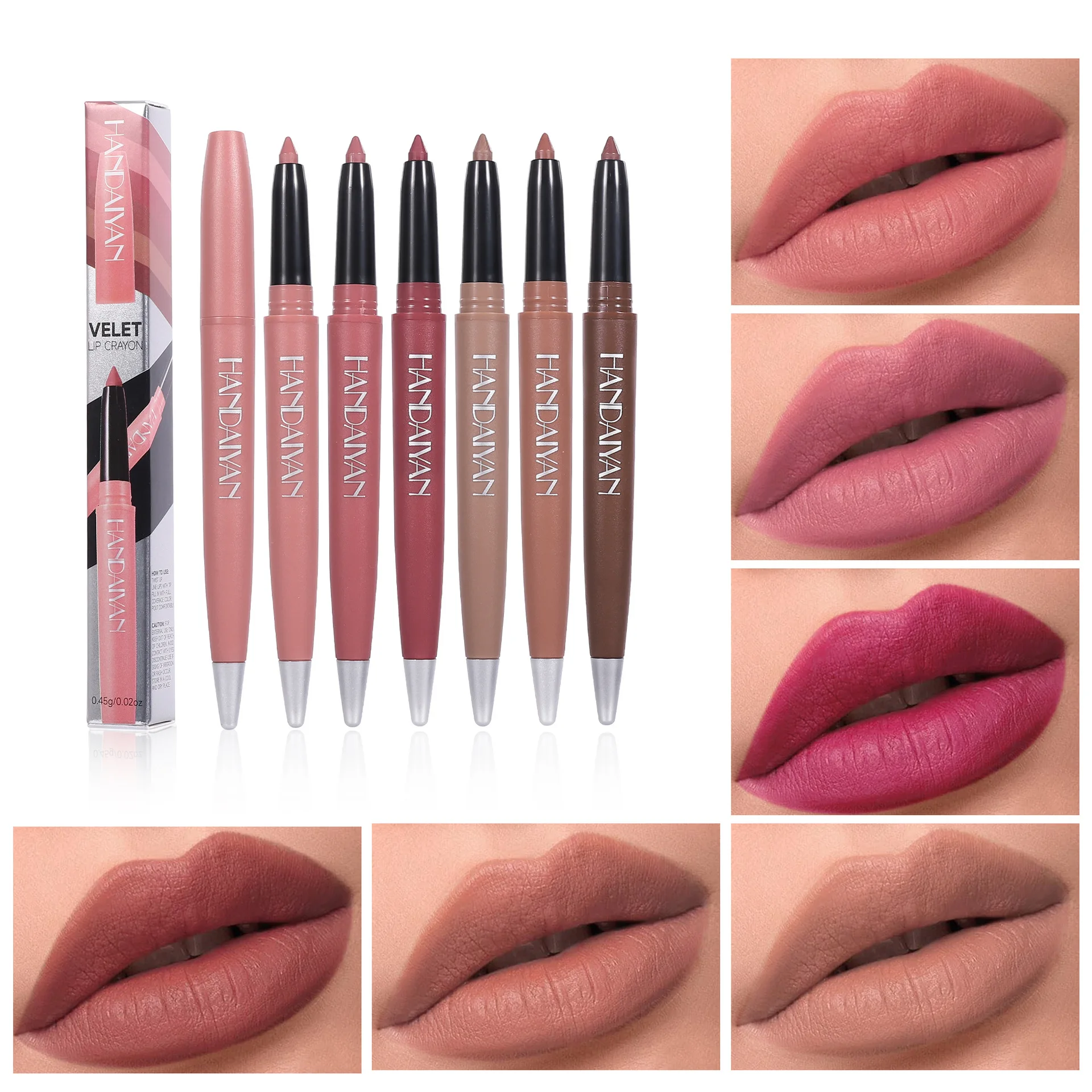 HANDAIYAN Matte 6 Colors Sexy Red Lip Liner Pen Lip Outline Contouring Waterproof Moisturising Lipstick Pencil Makeup Cosmetics