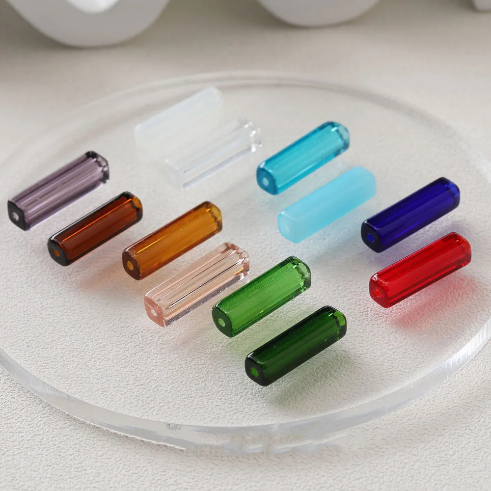 2 Strand Rectangle Transparent Glass Beads Jewelry DIY Making Supplies Earring Necklace Material Accessories