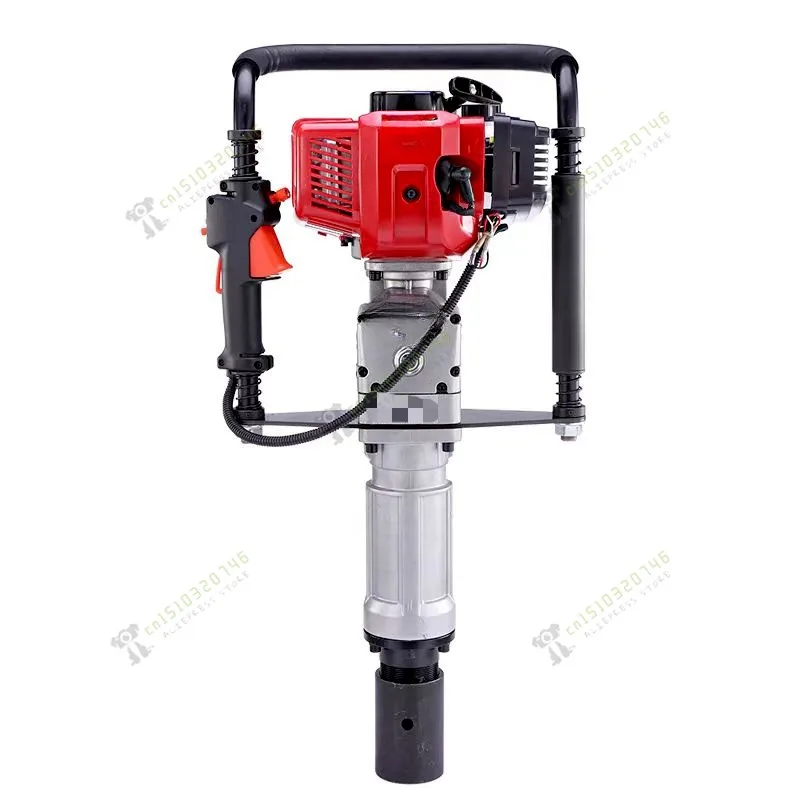 Gasoline Pile Machine Fast Dual Crusher Hammer Field Engine Piller Timber Driver Stakes Wooden Pole