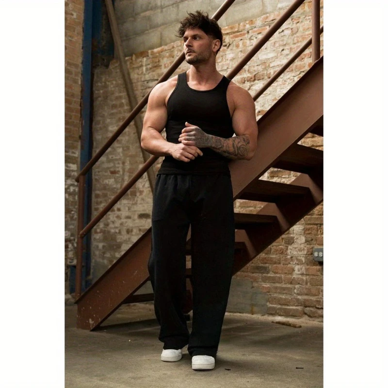 

Мужские широкие брюки, уличные трендовые брюки, осенние и зимние новые стили, прямые брюки, подходящие для мужчин и женщин