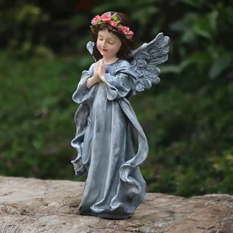 Cherub Angels Praying Sculpture and Statue Garden Christian Angel Figurine Ornaments for Home Decoration Table Party Decor