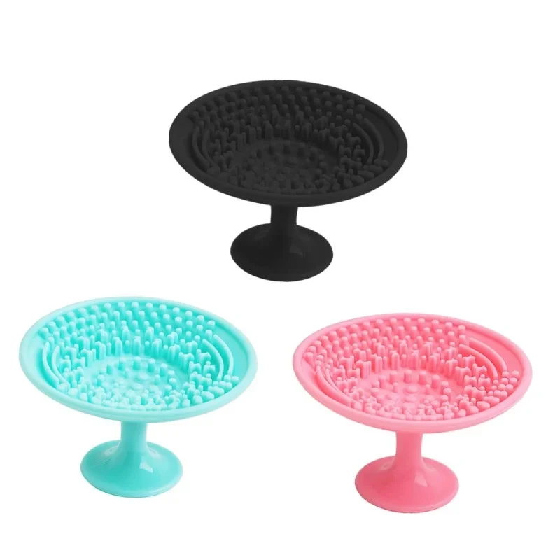 1PC solido supporto per dita pennelli per trucco in silicone tappetino per pulizia cosmetici con ventose strumenti per la salute di bellezza facile da lavare