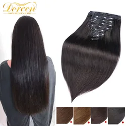 Doreen 160G 200G 240G Volume Series Бразильская машина Remy Straight Clip In Наращивание человеческих волос на всю голову 10 шт. От 16 до 24 дюймов