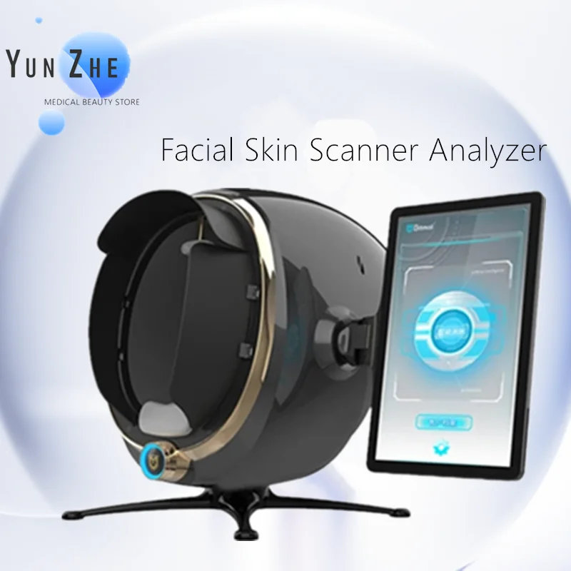 Analisador de pele para análise facial, detecção de umidade facial, uso de spa, 8 Spectral Imaging Technology, 15, 6 Polegada, 3D, atualização, novo