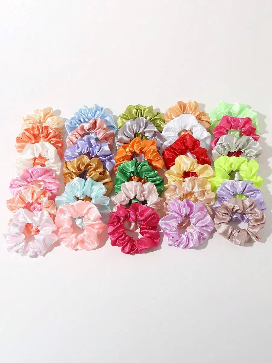

30pcs Women Satin Spiral Hair Scrunchies Elastic Hair Ties Hair Accessories