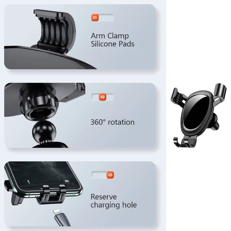 Car Mount Phone Holder Automatic Clamping Air Vent Mount Phone Holder