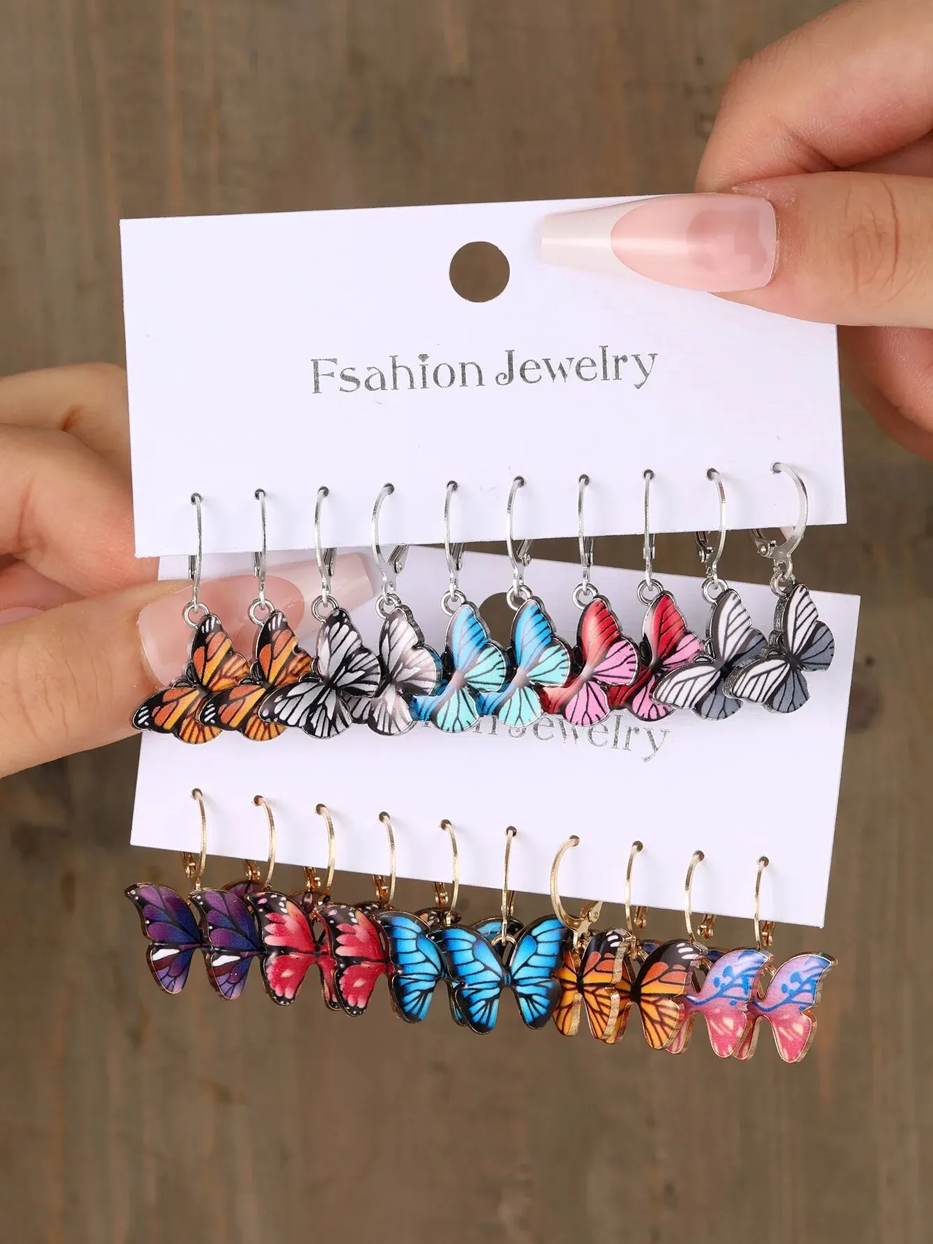 10 Pairs/set For WOMEN'S Fashionable And Elegant Retro Colored Butterfly Pendant Earrings Set For Women's Daily Parties Casual