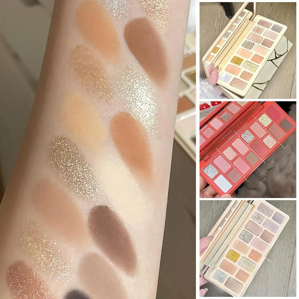 16 لون بريق الوردي ظلال العيون سموكي لامع الأزرق تألق لامعة الأخضر بيرليسسينت لوحة الماس عينيه مستحضرات التجميل M B2A8