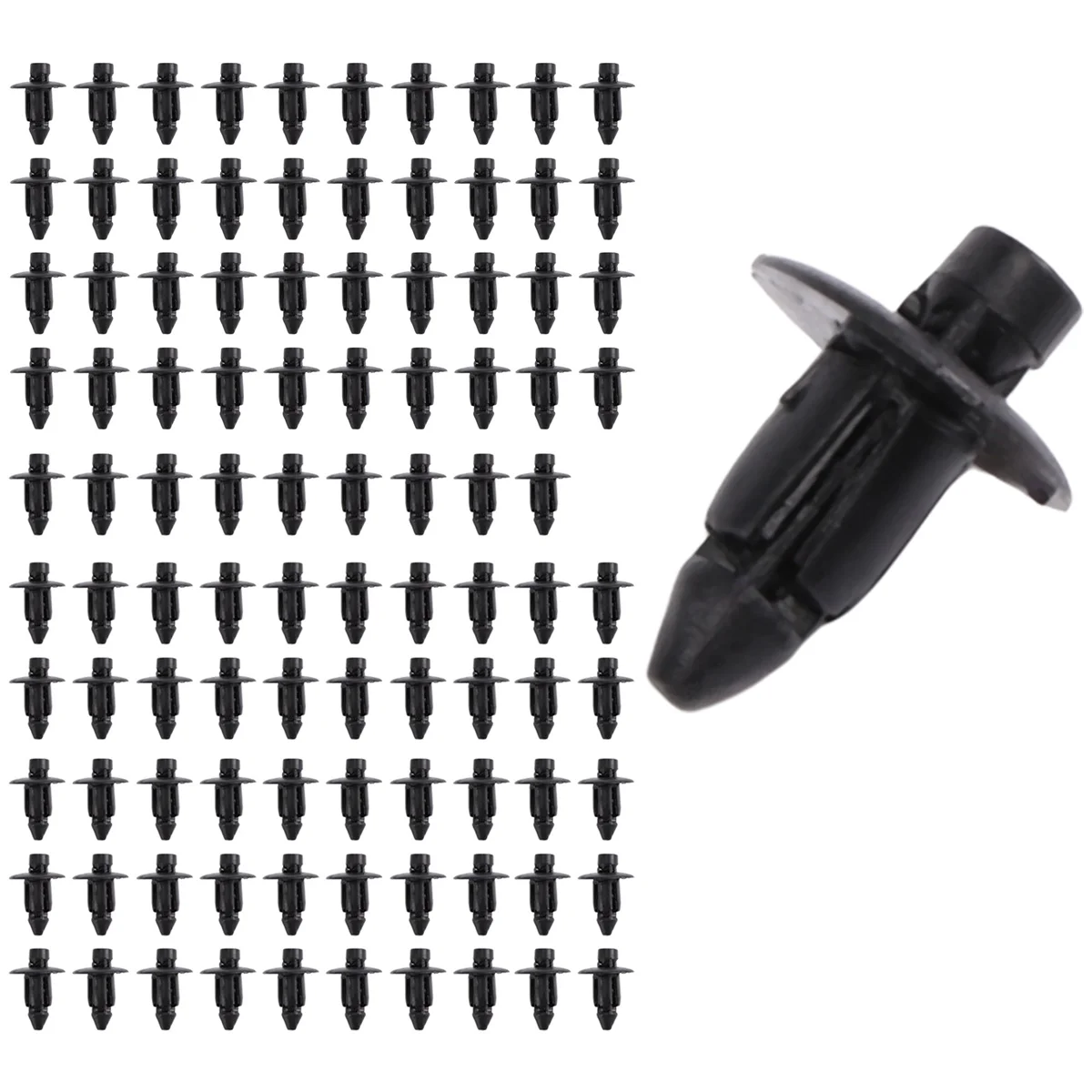 7mm Hole Plastic Rivets Fastener Auto Car Bumper Push Clips 100 Pcs