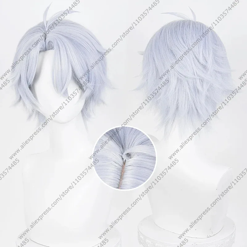 

Парик для косплея Game Phainon, 30 см, светло-голубой, разноцветные, термостойкие синтетические волосы