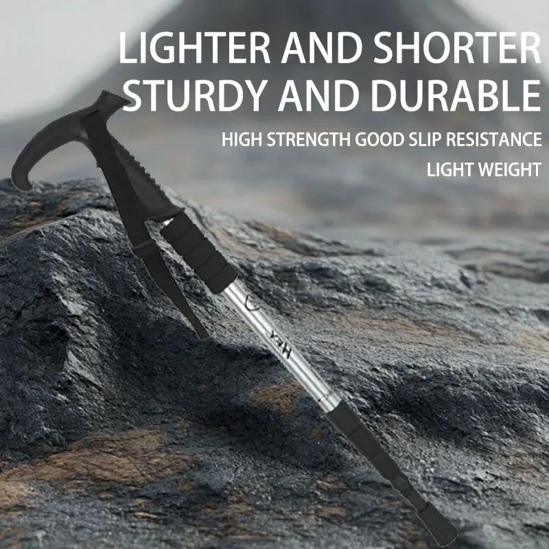 

Telescopic Climbing T-Shaped Handle Ultra Light Adjustable Adult Climbing Cane Anti Slip Climbing Cane Outdoor Climbing Equipmen