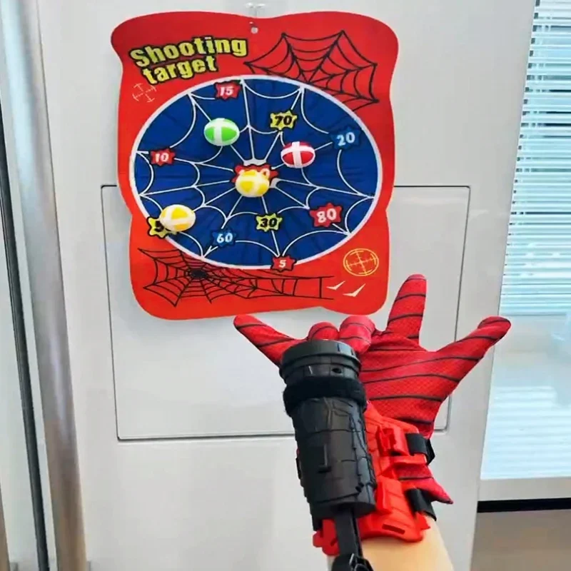 Spider man Launcher Children Wrist Ejection Sticky Ball Target Game Interactive Educational Shooters Toy Birthday Kids Gifts