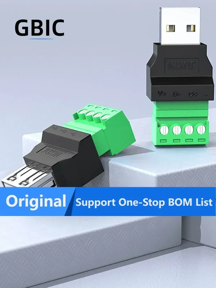 1 Pcs 4Pin USB 2.0 Type A Male/Female to Screw Connector USB Jack USB plug with Shield connector USB2.0 to Screw Terminal Plug