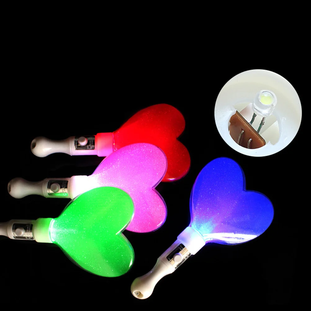 

6Pcs Love Heart Glow Sticks Durable Lightweight Portable for Concert Outdoor Party Night Festival Light Sticks