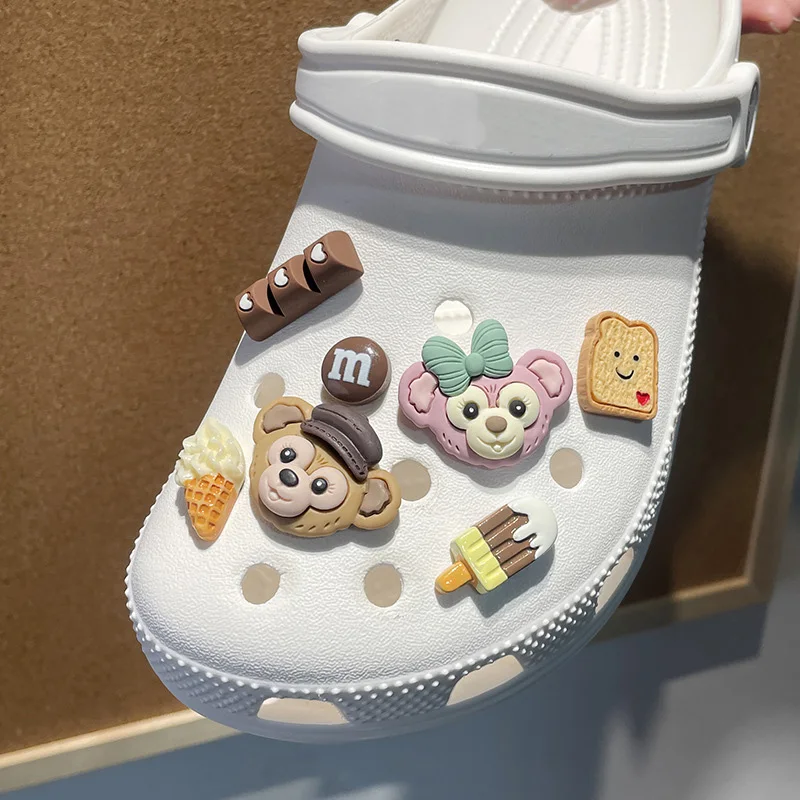 3D Kawaii Duffy Character Shoe Charms Accessories for Classic Clog Shoe Decoration Fit Wristband Birthday Gifts