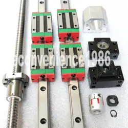 2 pcs HGR20--2500mm Linear Rail& HGH20CA & RM1605/1610/2005/2010/2505/2510 Ballscrew & BF/BK CNC Kit