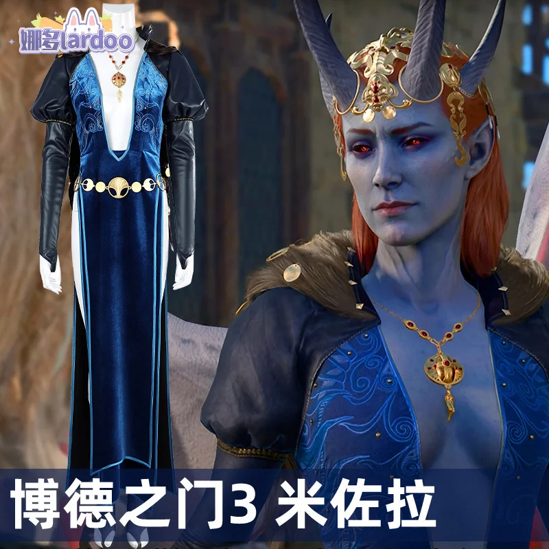 Baldur's Gate 3 Mizora Cosplay Fantasia Costume Disguise Adult Women Dress BG3 Role Play Outfit Female Halloween Carnival Suit